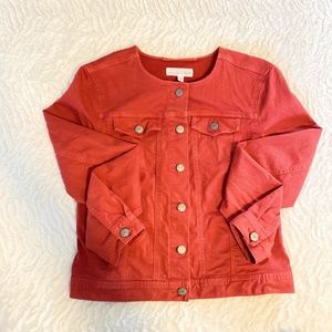 Orange Denim Jacket- LOFT